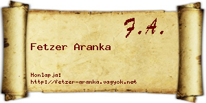 Fetzer Aranka névjegykártya